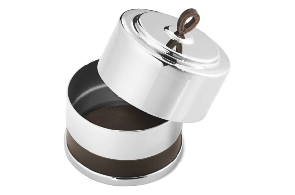 Мелочница круглая с крышкой Georg Jensen Манхеттен 5,7 см, сталь нержавеющая