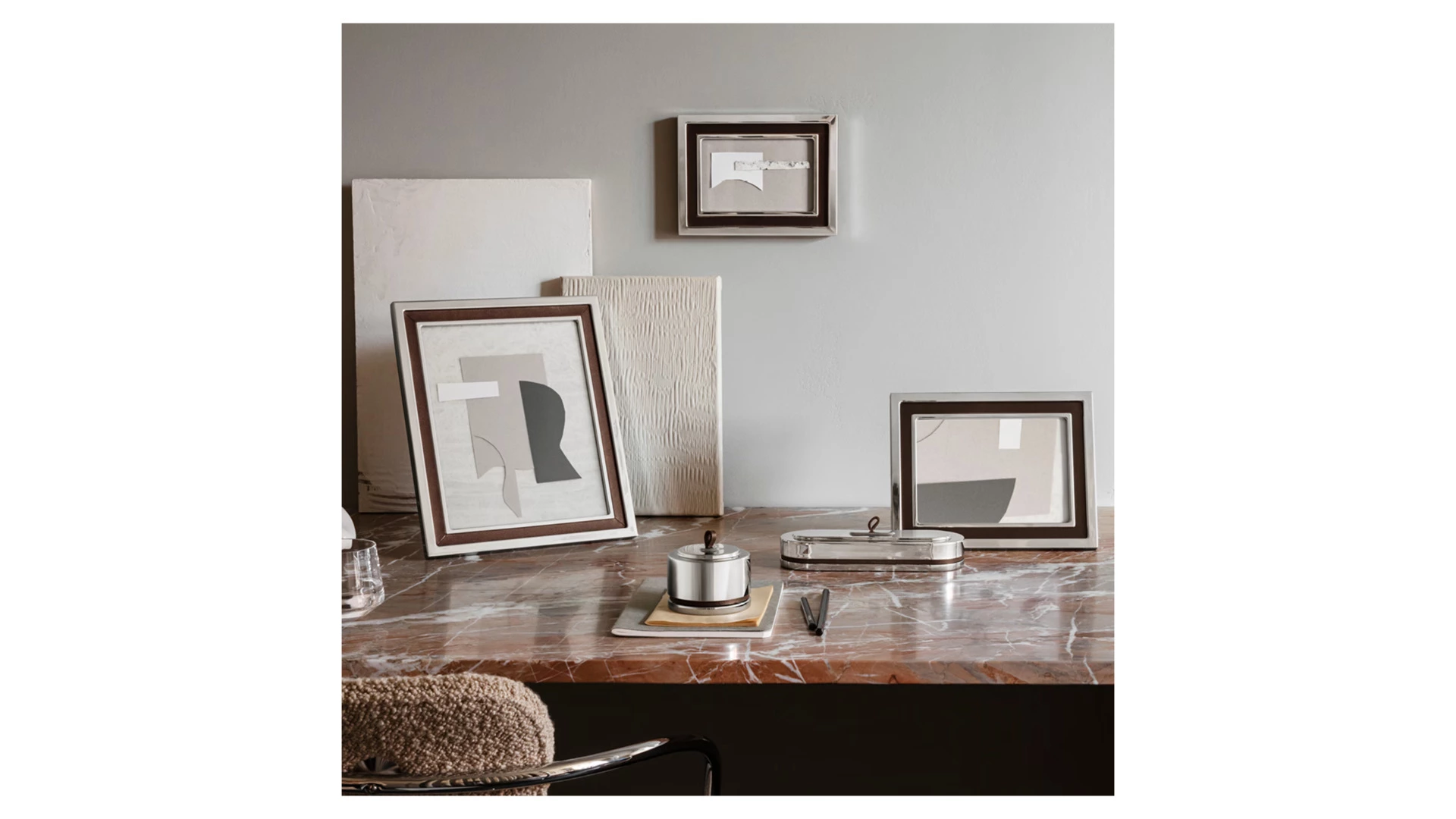 Мелочница круглая с крышкой Georg Jensen Манхеттен 5,7 см, сталь нержавеющая