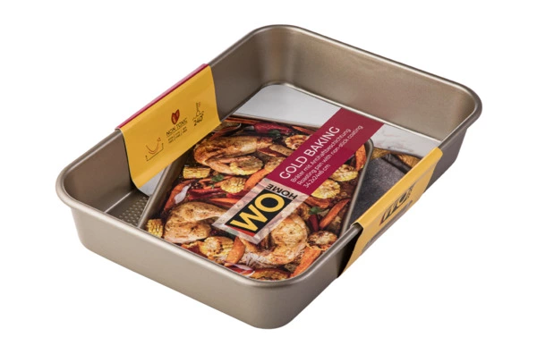 Форма для запекания прямоугольная WO HOME Gold Baking 34,2х24х6 см, сталь углеродистая, золотистая