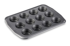 Форма для выпечки 12 кексов WO HOME Home Baking 40,4х28,6х3,5 см, сталь углеродистая, серая
