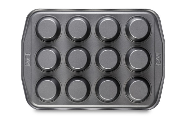 Форма для выпечки 12 кексов WO HOME Home Baking 40,4х28,6х3,5 см, сталь углеродистая, серая