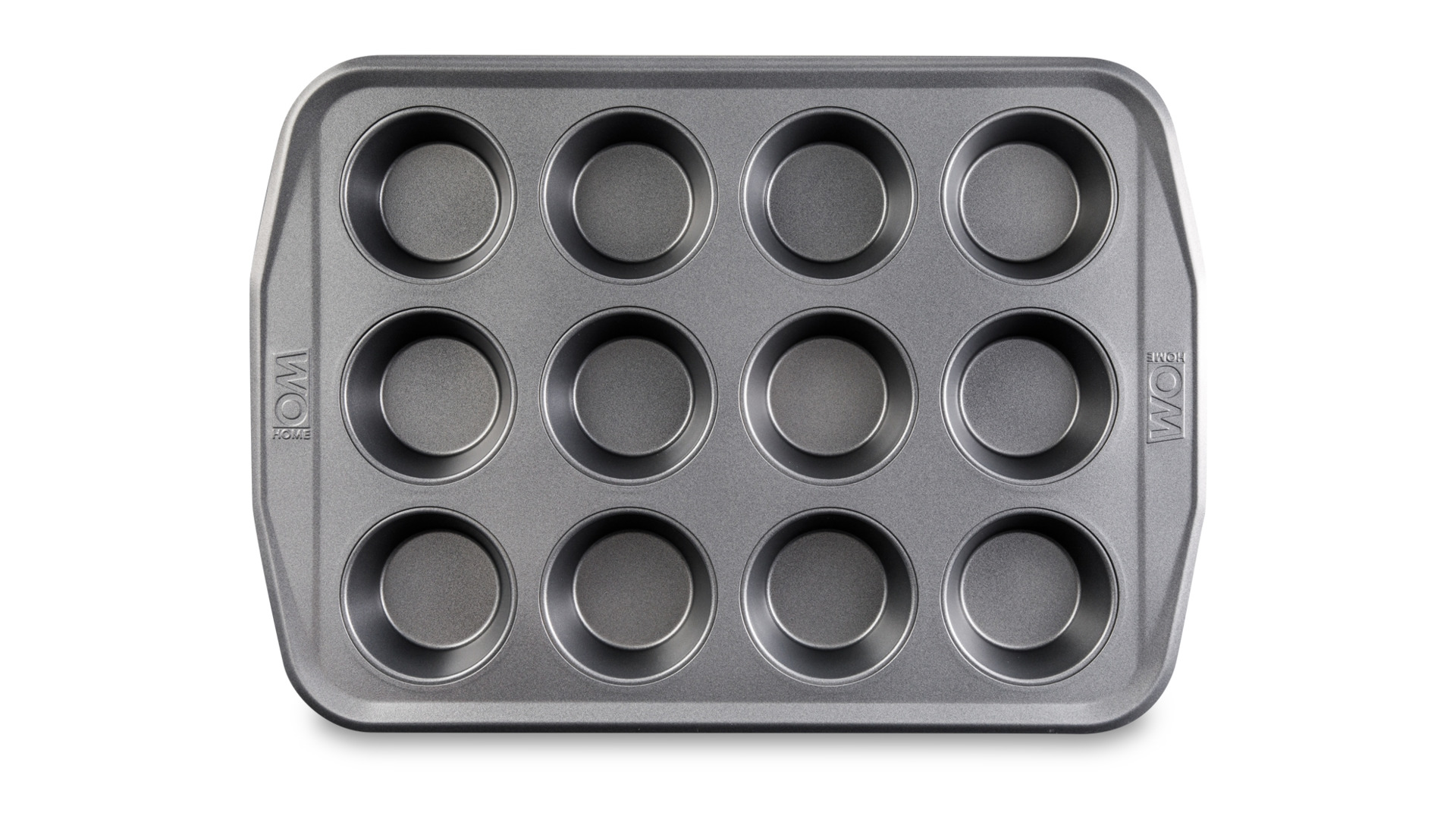 Форма для выпечки 12 кексов WO HOME Home Baking 40,4х28,6х3,5 см, сталь углеродистая, серая