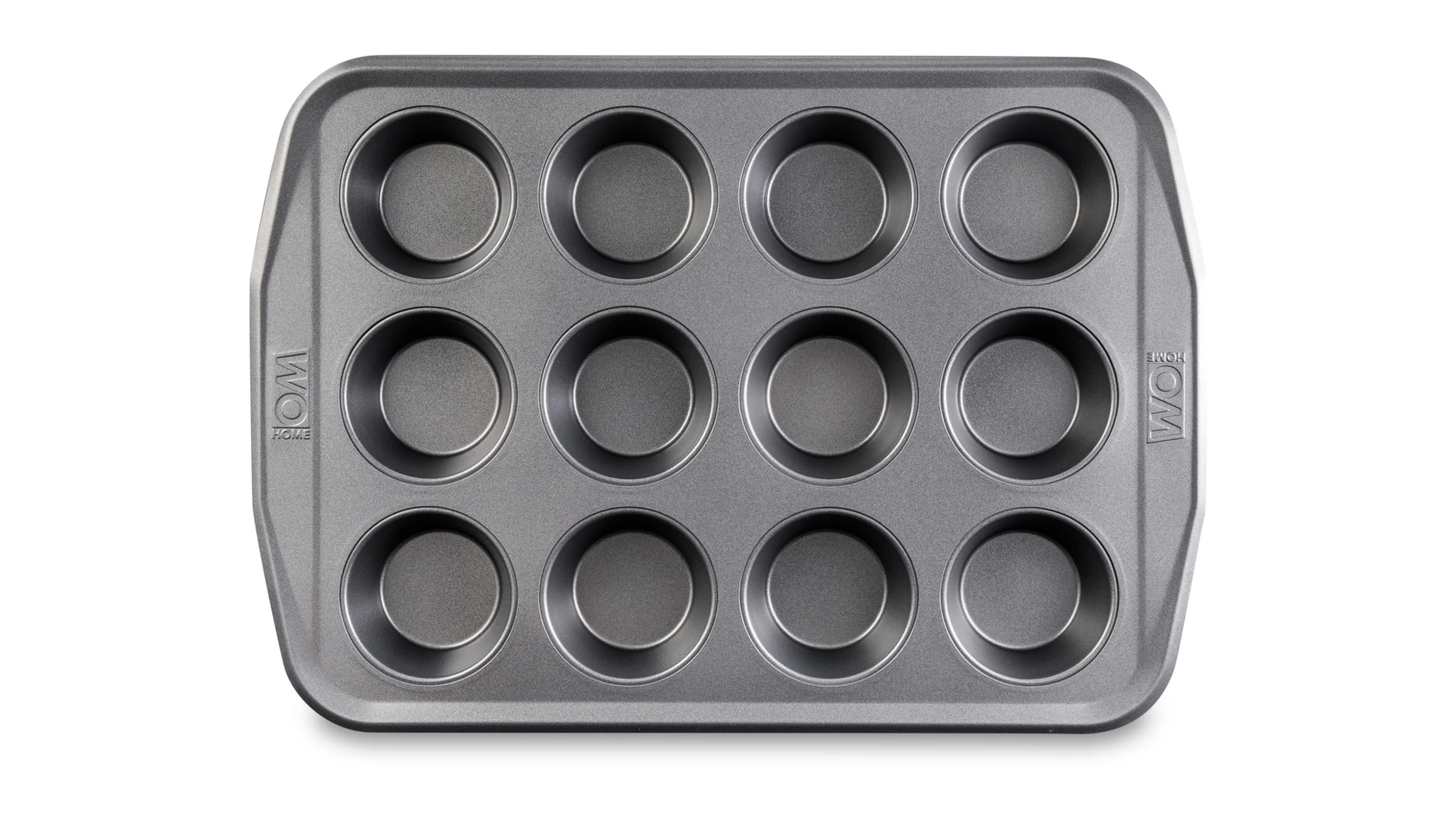 Форма для выпечки 12 кексов WO HOME Home Baking 40,4х28,6х3,5 см, сталь углеродистая, серая