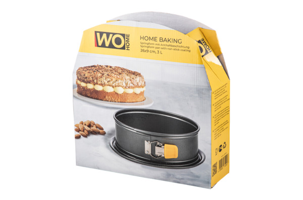 Форма для выпечки круглая разъемная WO HOME Home Baking 26x9 см, сталь углеродистая, серая