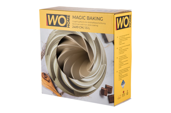 Форма для выпечки круглая WO HOME 3D Magic Baking 24х9 см, 1,5 л, алюминий, антипригарное покрытие