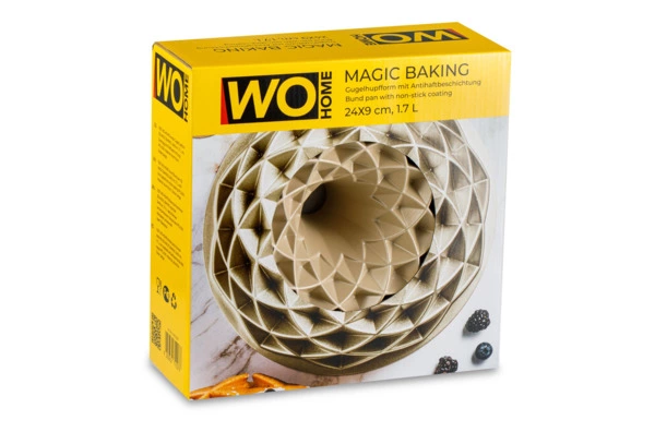 Форма для выпечки кекса WO HOME 3D Magic Baking 24х9 см, 1,7 л, алюминий, антипригарное покрытие