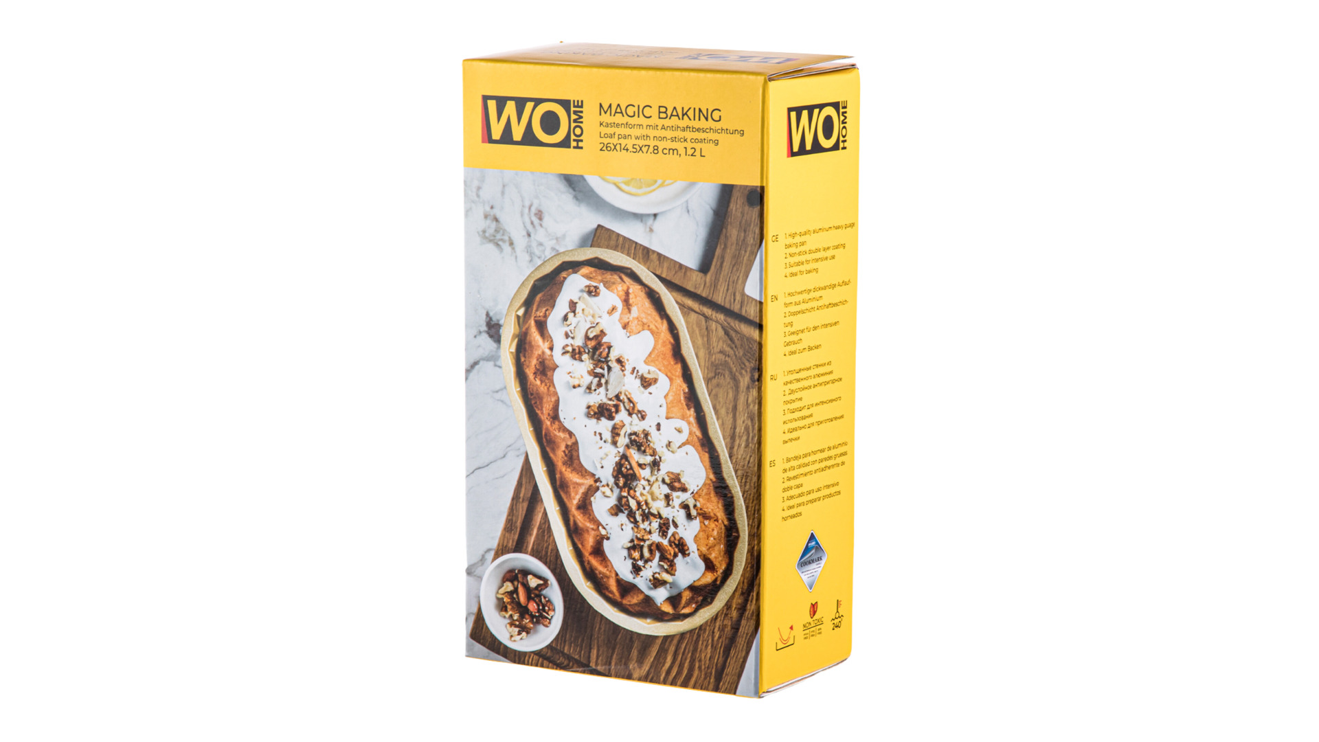 Форма для выпечки овальная WO HOME 3D Magic Baking 26х14,5х7,8 см, 1,2 л, алюминий