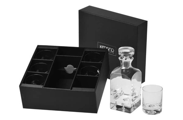 Набор из графина 750 мл и 6 стаканов для виски 250 мл Krosno Легенда п/к