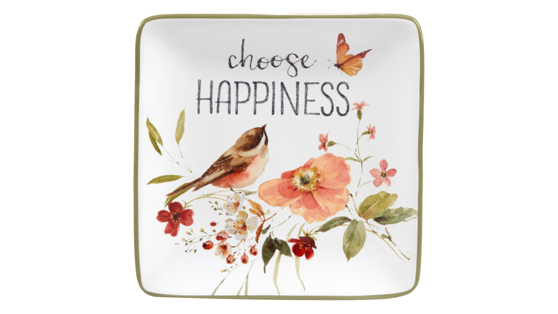 Тарелка пирожковая квадратная Certified Int. Песня природы Счастье 15х15 см, керамика