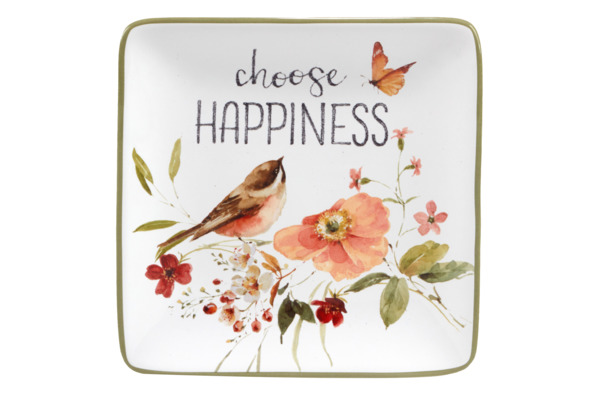 Тарелка пирожковая квадратная Certified Int. Песня природы Счастье 15х15 см, керамика