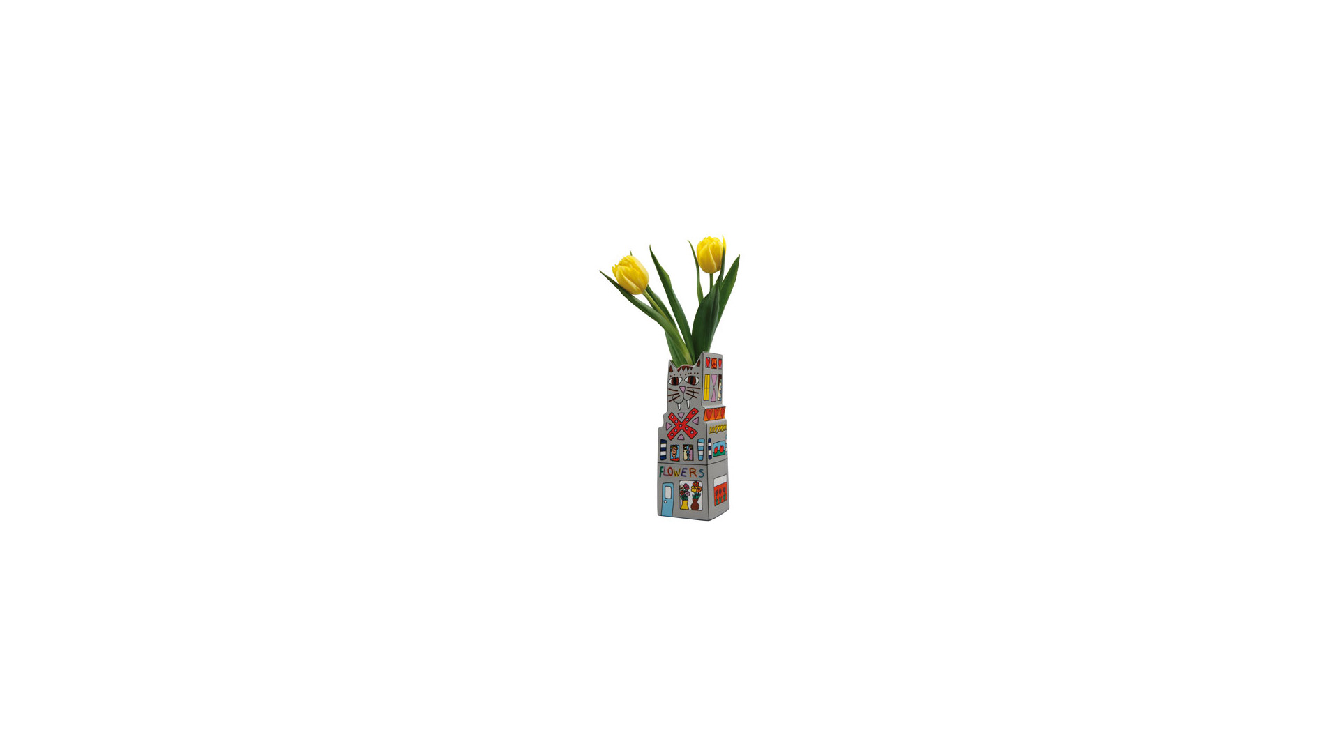 Ваза Goebel Rizzi Кот-цветок, 23 см, фарфор