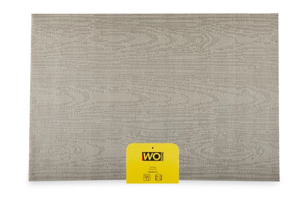 Салфетка подстановочная прямоугольная WO HOME OAK 33х48 см, двусторонняя, серая, ПВХ, полиэстер