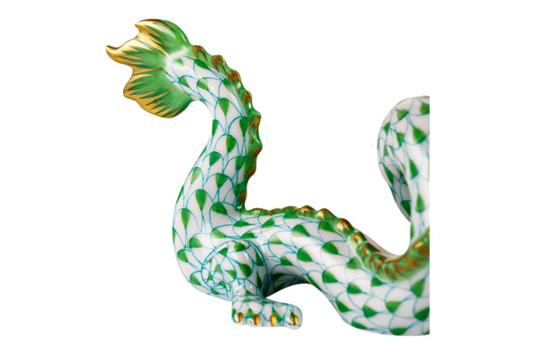 Фигурка Herend Дракон 13х5,5х5,5 см, фарфор, зеленая