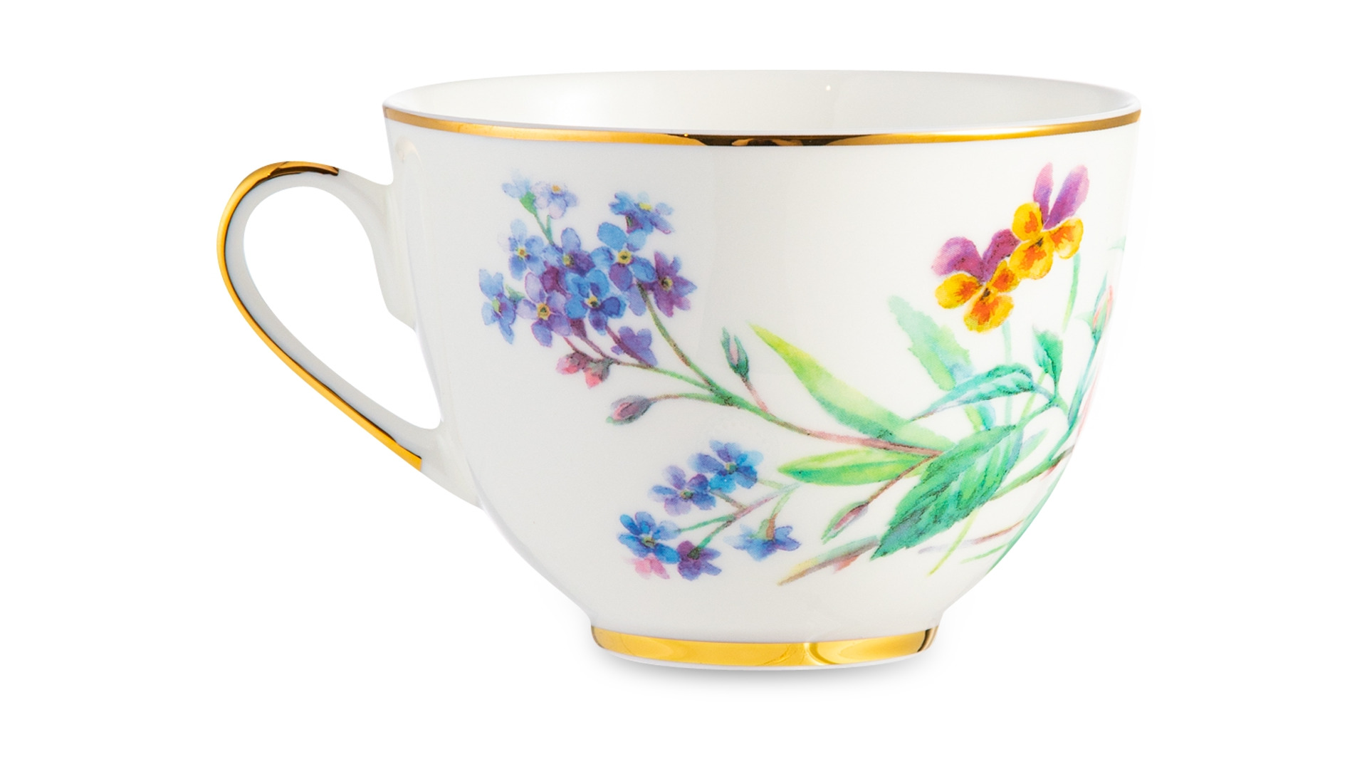 Чашка чайная с блюдцем ИФЗ Весенняя Улыбка флоры, фарфор костяной