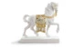 Фигурка Lladro Дворцовый конь Ре-Деко 40x42 см, фарфор, белый, золотой