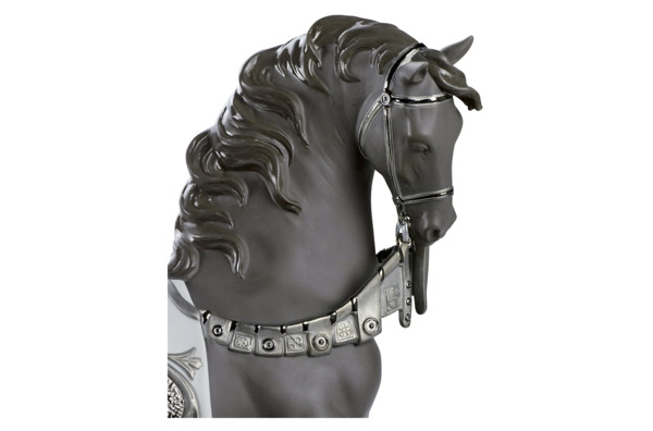 Фигурка Lladro Дворцовый конь Ре-Деко 40x42 см, фарфор, серый, серебристый