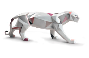 Фигурка Lladro Пантера оригами 50х19 см, фарфор, разноцветная, фарфор