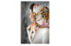 Платок сувенирный Русские в моде Драгоценные тигры 90х90 см, шелк, белый, ручная подшивка