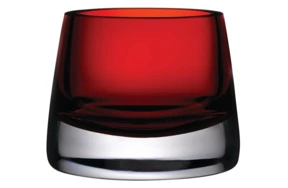 Подсвечник для чайной свечи Nude Glass Радость 8 см, стекло хрустальное, красный