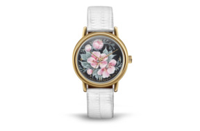 Часы наручные Palekh Watch Ночные пионы, цинковый сплав, художник Богатикова, п/к