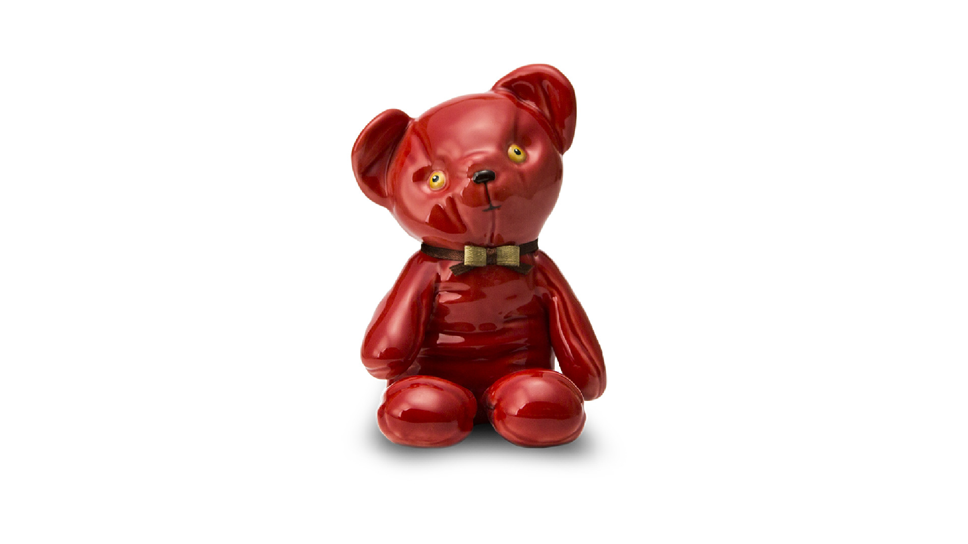Скульптура Rupor Медвежонок 1976 год 12,5 см, фарфор, красный