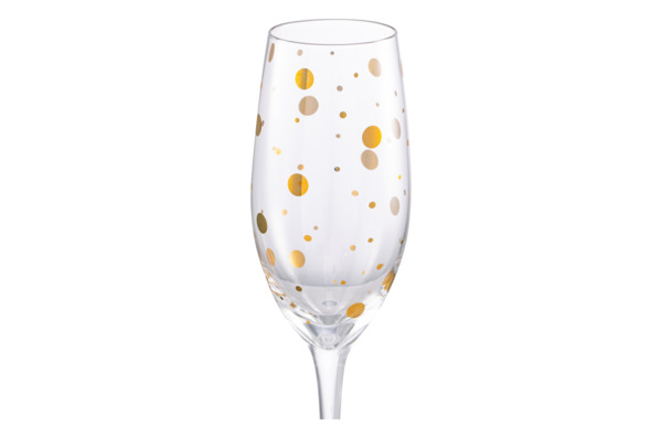Набор бокалов для шампанского Mikasa Cheers 210 мл, 4 шт, стекло, золотистый декор, п/к