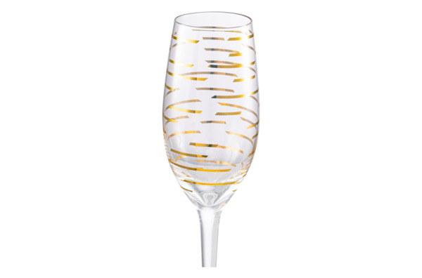 Набор бокалов для шампанского Mikasa Cheers 210 мл, 4 шт, стекло, золотистый декор, п/к