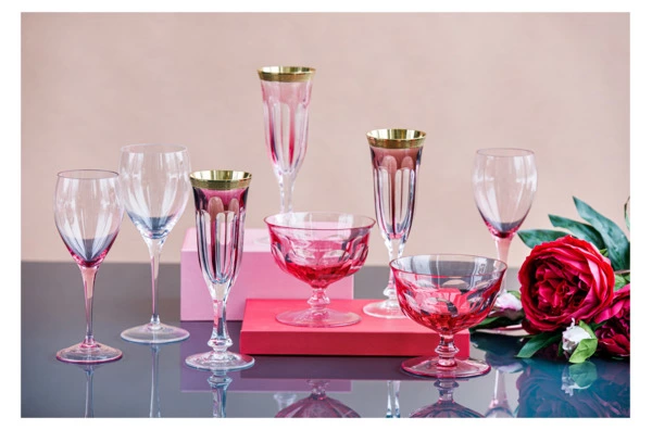 Набор бокалов для красного вина Moser Оптик 350 мл, 2 шт, розалин, топаз, п/к