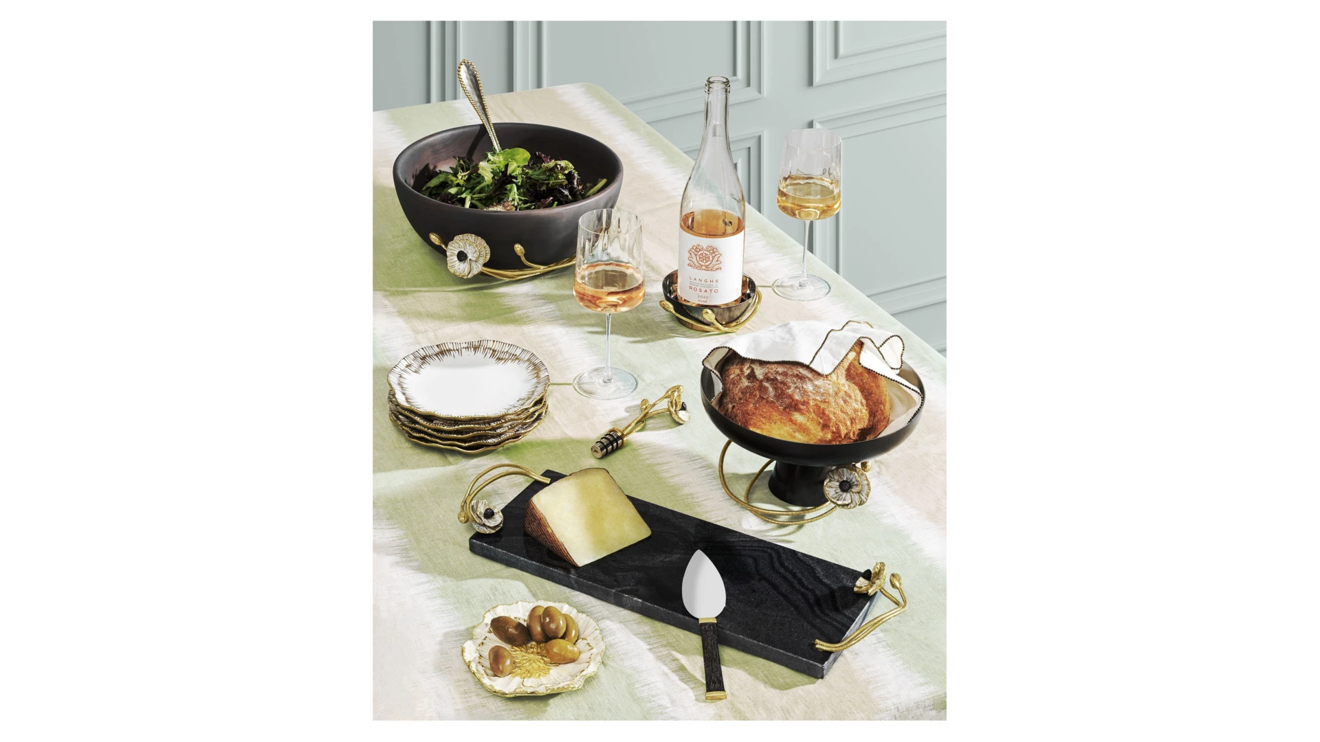 Чаша на ножке Michael Aram Анемоны 30 см, h16 см, сталь нержавеющая