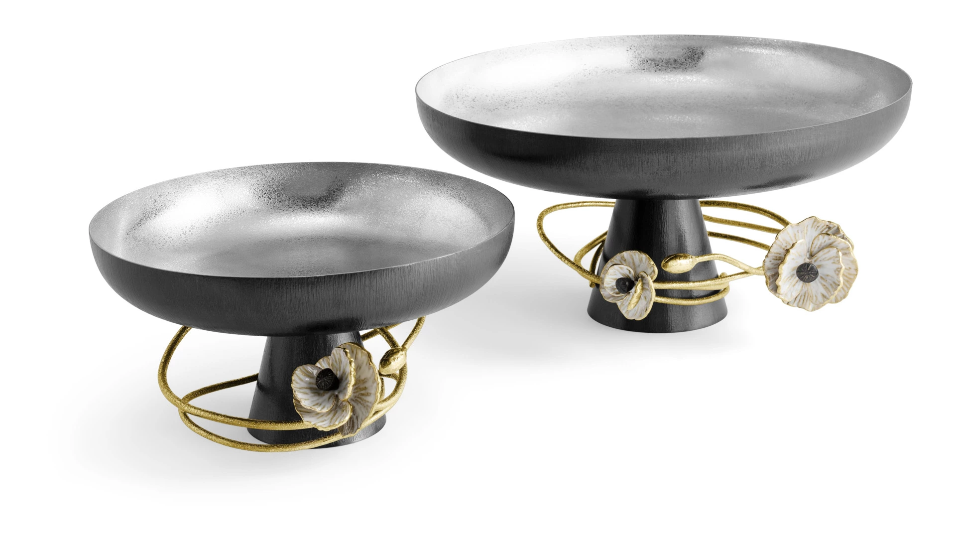 Чаша на ножке Michael Aram Анемоны 30 см, h16 см, сталь нержавеющая