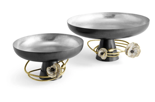 Чаша на ножке Michael Aram Анемоны 30 см, h16 см, сталь нержавеющая