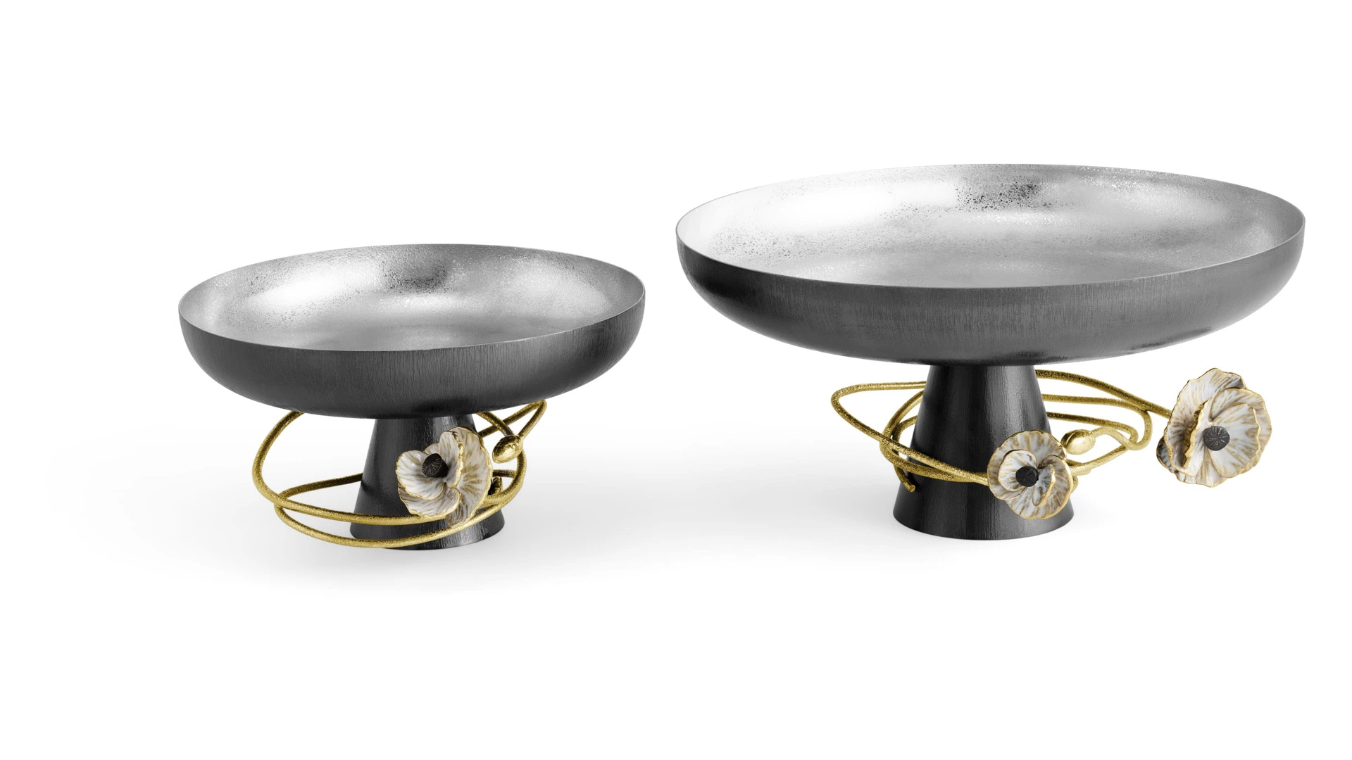 Чаша на ножке Michael Aram Анемоны 30 см, h16 см, сталь нержавеющая