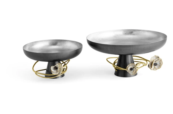 Чаша на ножке Michael Aram Анемоны 30 см, h16 см, сталь нержавеющая