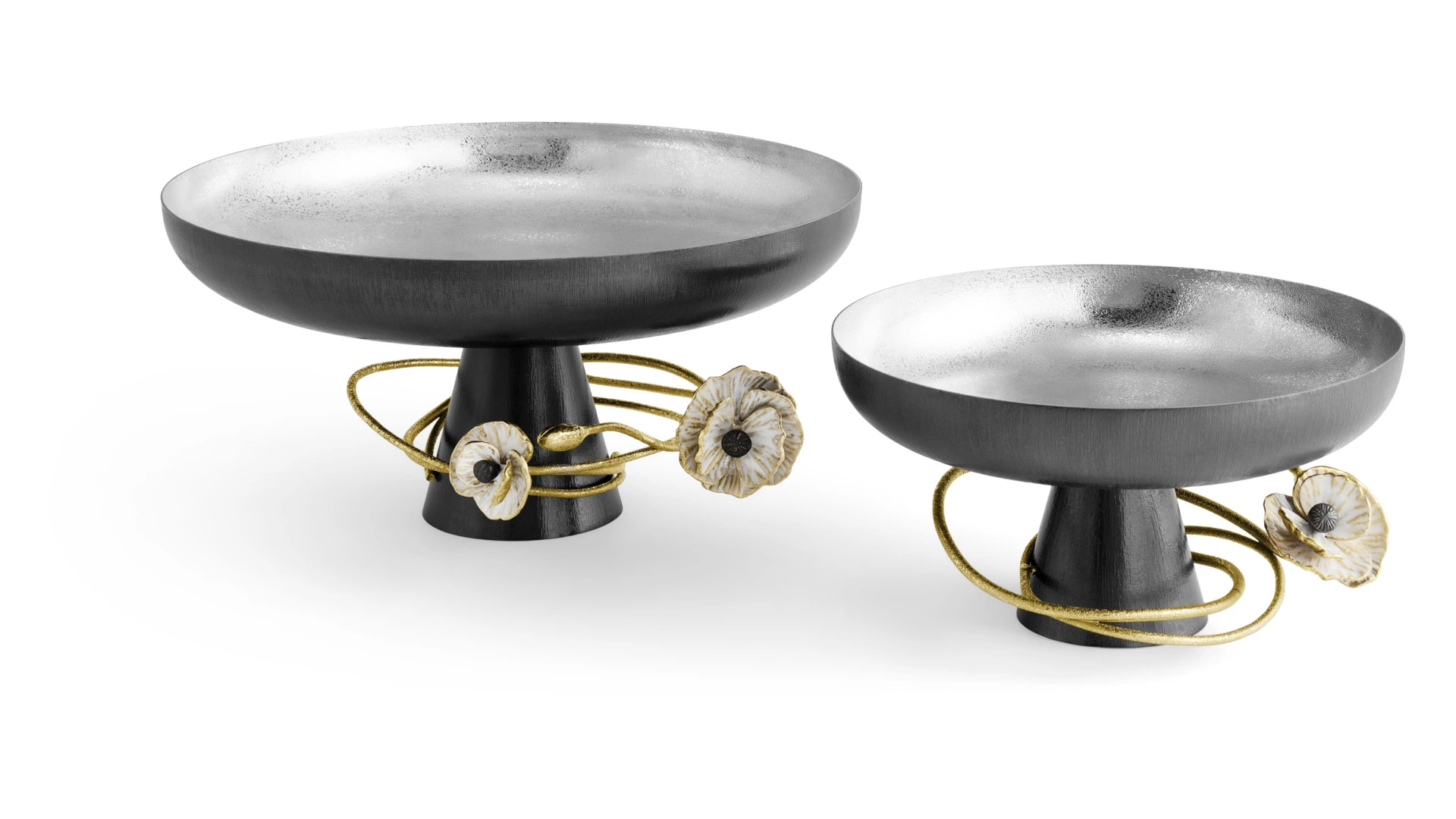 Чаша на ножке Michael Aram Анемоны 30 см, h16 см, сталь нержавеющая