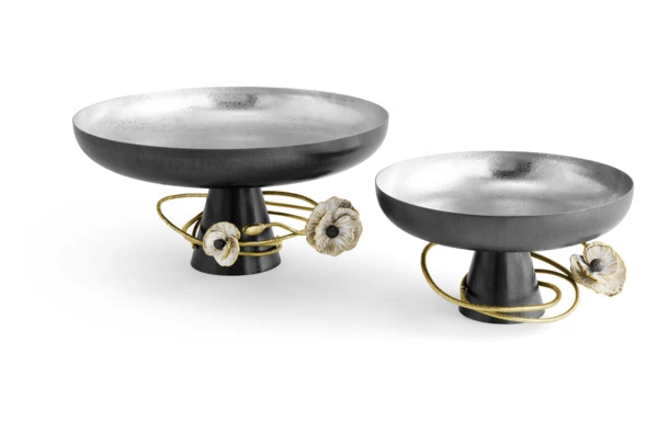 Чаша на ножке Michael Aram Анемоны 30 см, h16 см, сталь нержавеющая