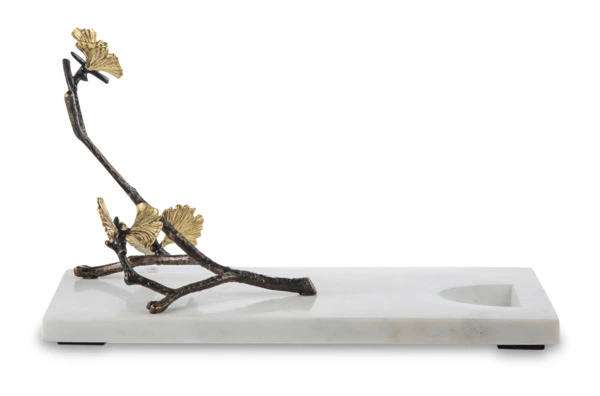 Подставка для бутылки Michael Aram Бабочки гинкго 27,5х10 см, мрамор
