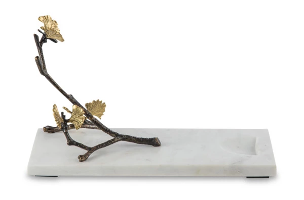 Подставка для бутылки Michael Aram Бабочки гинкго 27,5х10 см, мрамор