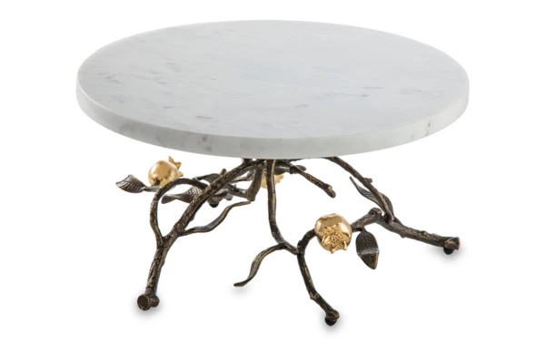 Блюдо для торта на ножке Michael Aram Гранат 28 см, мрамор