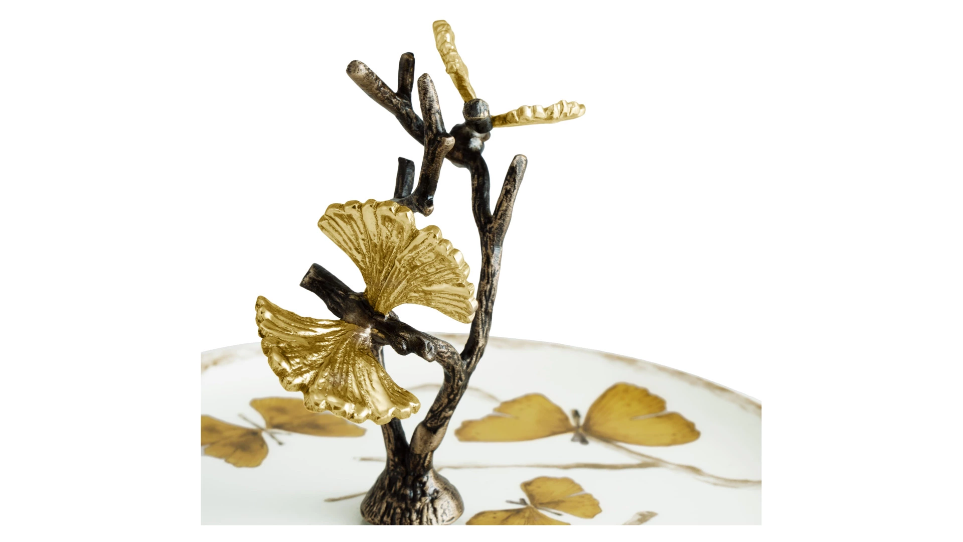 Блюдо двухъярусное Michael Aram Бабочки гинкго 28 см, фарфор