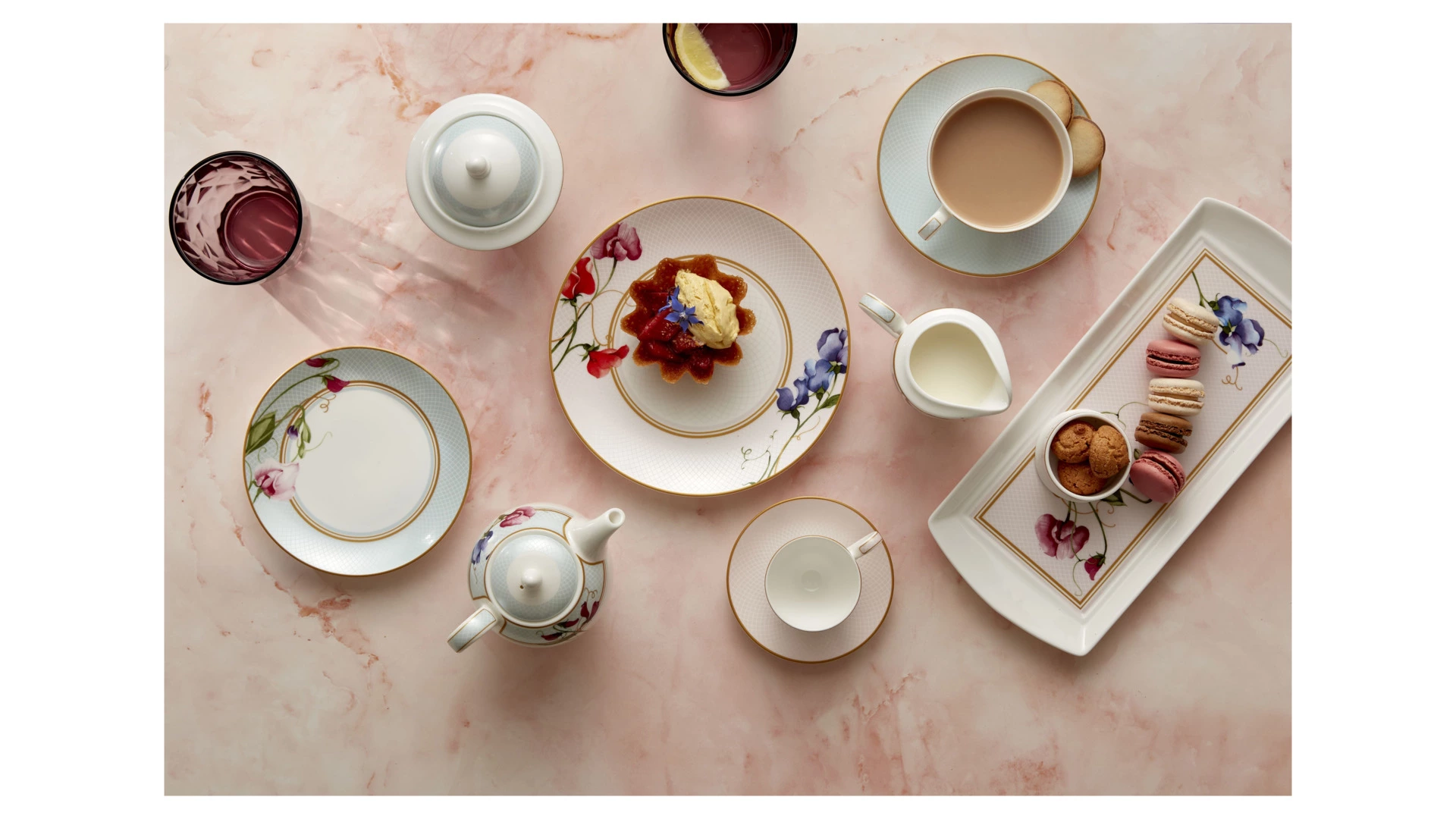 Сервиз чайный William Edwards Трельяж на 6 персон 21 предмет №2, фарфор костяной