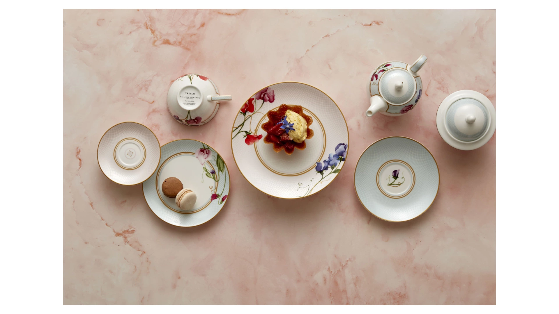 Сервиз чайный William Edwards Трельяж на 6 персон 21 предмет №2, фарфор костяной