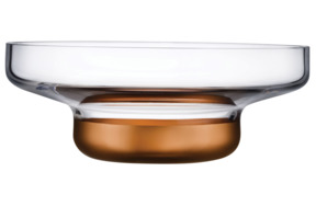 Чаша декоративная Nude Glass Контур d36 см, прозрачная медным дном, хрусталь
