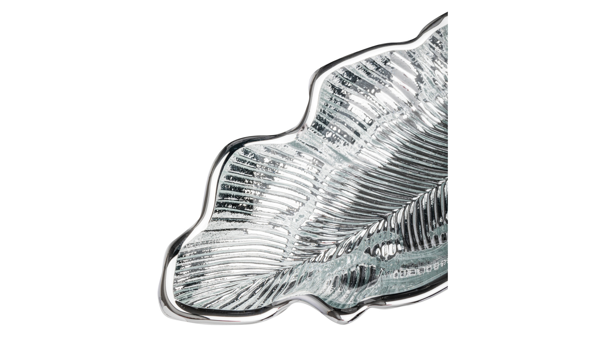 Чаша Argenesi Foglia 15 см, серебристая, стекло