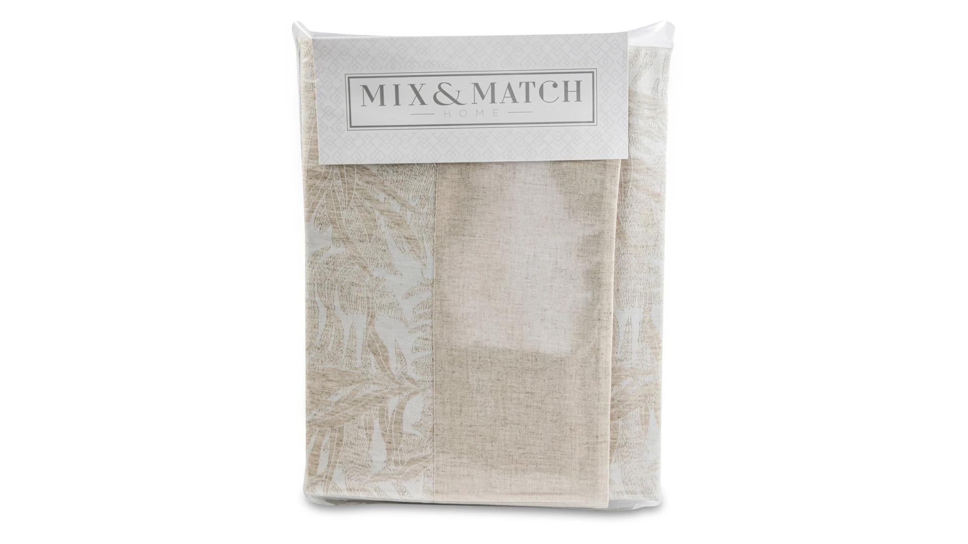 Скатерть прямоугольная Mix&Match Home Ботаника 150х350 см, лен, п/к
