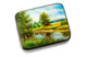 Шкатулка Федоскино Летний пейзаж 15х12х5 см, папье-маше