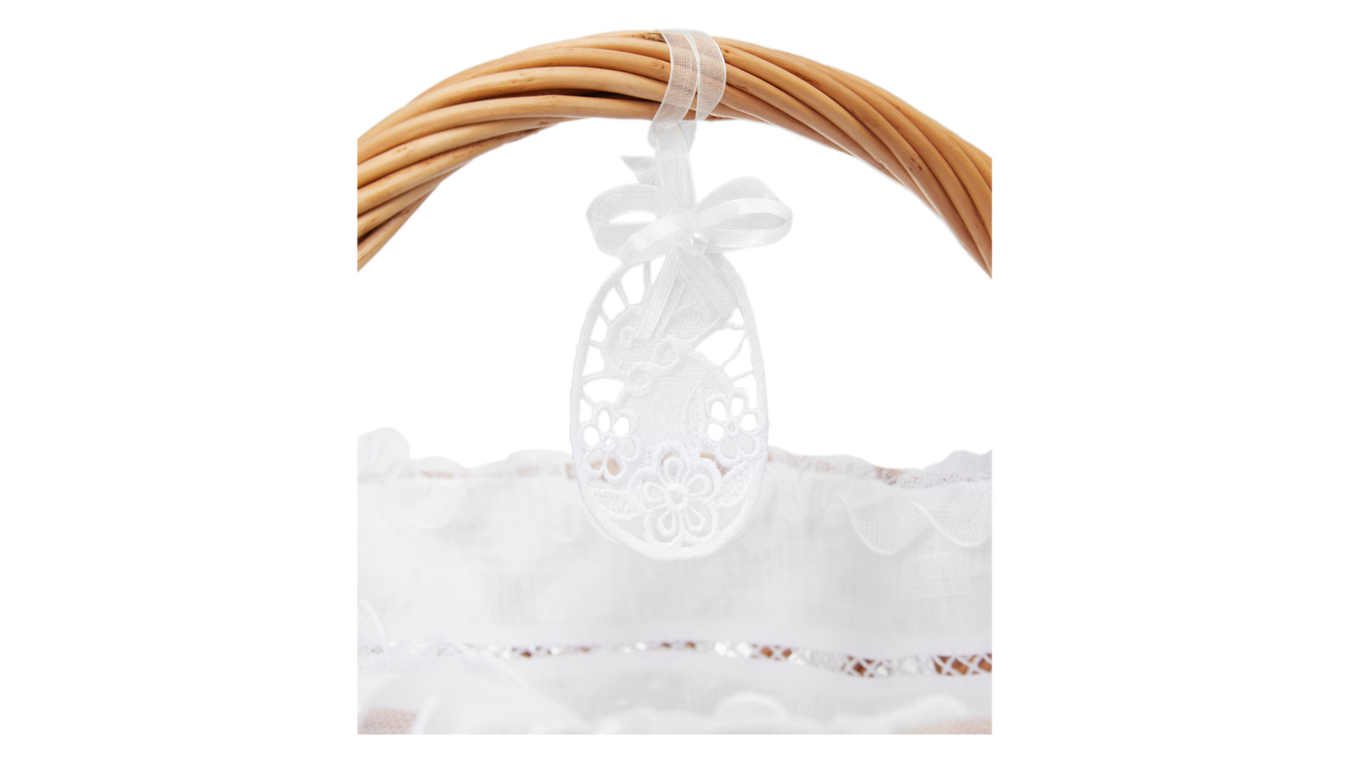 Набор пасхальный Венизное кружево из корзины, кружевной вставки 32 см и декора Яичко пасхальное 3 шт