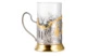 Стакан с подстаканником Кольчугинский мельхиор Купчиха с чернением и позолотой, латунь