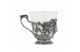 Набор для чая в футляре Кольчугинский мельхиор Медведь из чашки чайной и ложки с посеребрением и чер