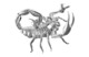 Держатель для визиток Кольчугинский мельхиор Скорпион мельхиоровый  с чернением, латунь