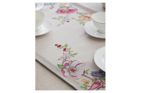 Дорожка для стола Mix&Match Home Магнолия 44х140 см, гобелен, бежевая